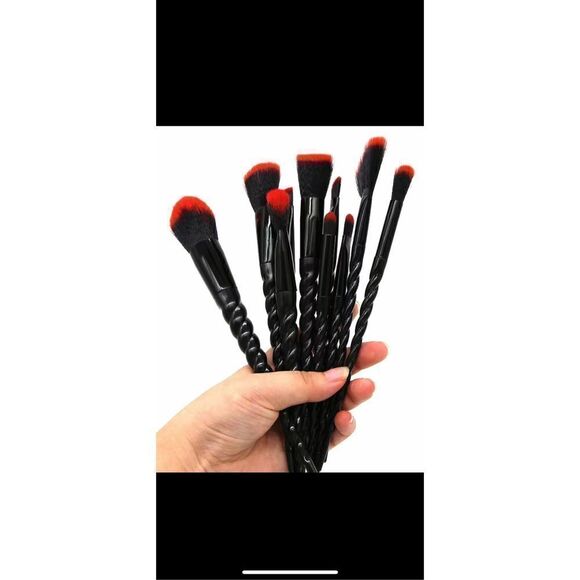 Goth Beautiful Ten piece, goth make up brush set AND Eye ￼￼stencil kit .!!!!! - Picture 1 of 14